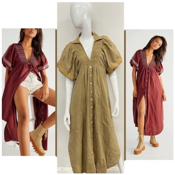 Free People Samantha Shirtdress *Unreleased Color* in Light Brown Size XS - Picture 1 of 12
